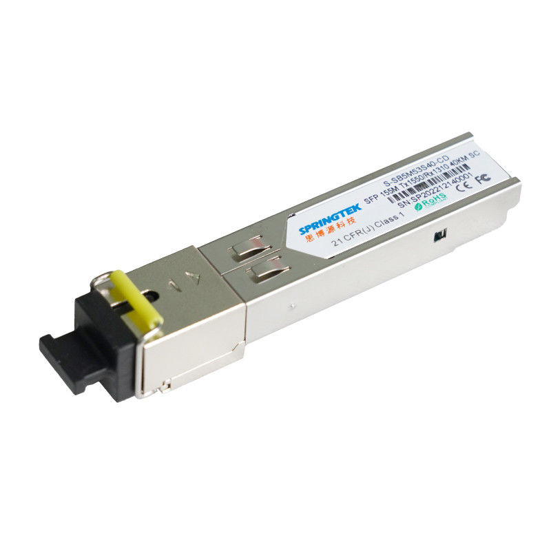 155M BIDI SFP 적합한 시스코 모듈 TX1550nm/RX1310nm 40KM SC DDM 광 송수신기 모듈