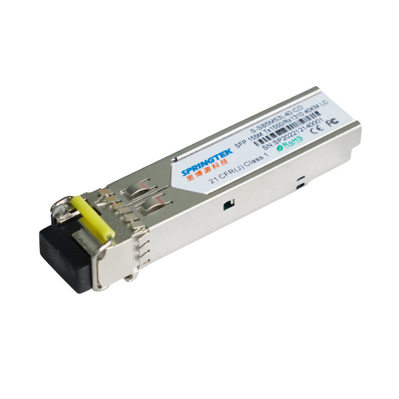 SFP 광학 모듈 이더넷 SFP BIDI 40 킬로미터 TX1550nm/RX1310 155M SM LC DFB DOM