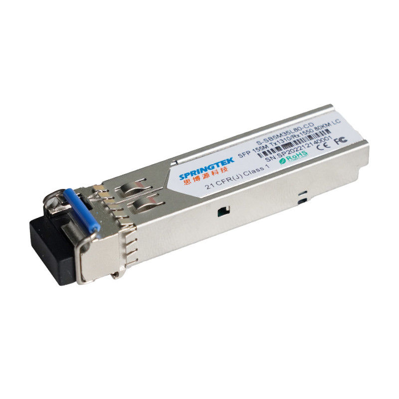 155M BIDI 80 킬로미터 1310nm/1550nmn LC 연결기 DDM WDM 단순한 광학 모듈 송수신기 SFP 모듈