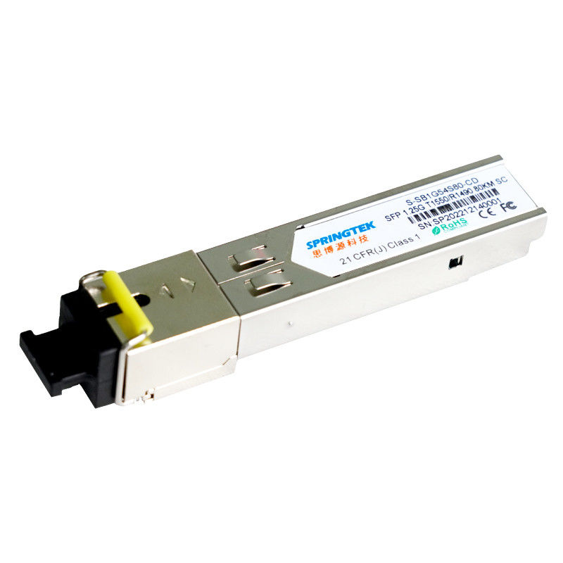 DDM SC 모듈과 호환기 시스코 1.25G BIDI SFP 송수신기 모듈 T1550/R1490nm 80 킬로미터
