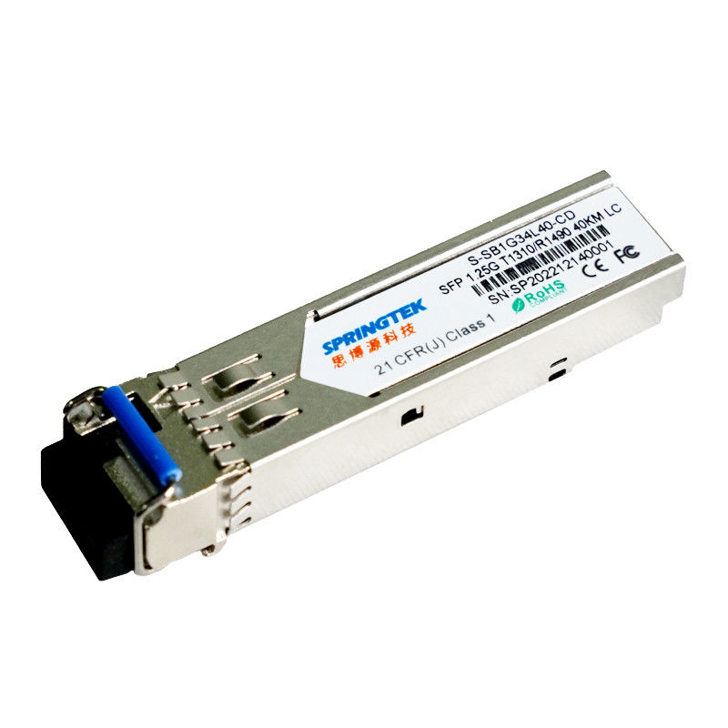 1.25G BIDI 40 킬로미터 Tx1310nm/TX1490nm LC 연결기 SMF WDM 그빅 광 전송부 SFP 모듈