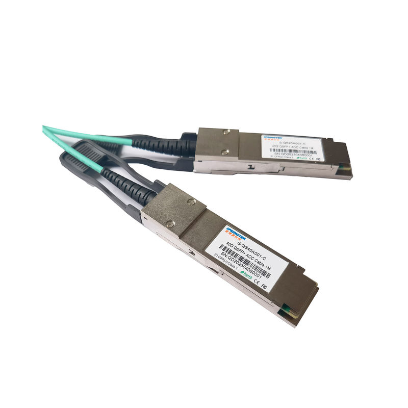데이타 센터를 위한 고속도 Qsfp+ Aoc OM3 1m (33ft) 큐스프피 40g Sr4 활동적 광케이블