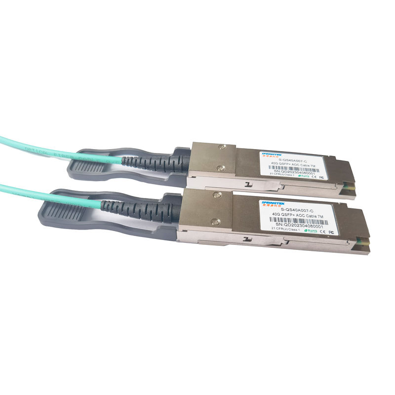 40G QSFP+To QSFP+ AOC 활동적 광케이블 7M 적합한 수염 알카텔 어바이어 노키아