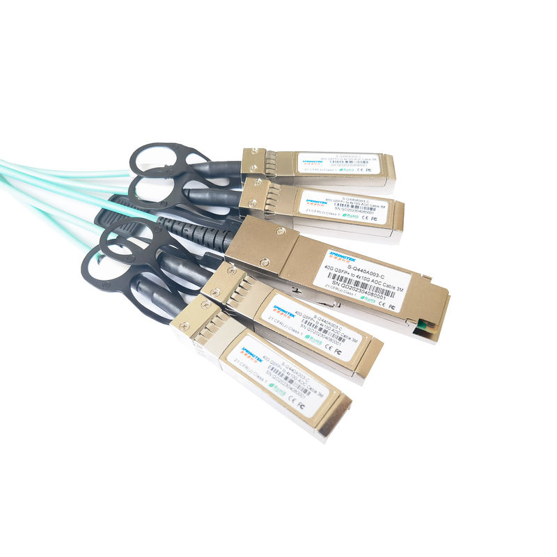 이더넷과 광섬유 채널을 위한 4X10g SFP+ AOC 활동적 광케이블 MMF에 대한 3M 40G QSFP+
