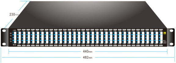모니터 포트 LC / UPC 1U 랙과 75GHz 64CH 1528.68nm-1566.42nm DWDM 먹스 역다중화기