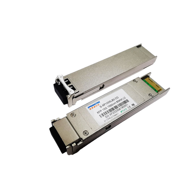 광섬유 적합한 이더넷 LC XFP ZR SMF 10G XFP 송수신기 듀얼 이중 통신 80 킬로미터 1550nm